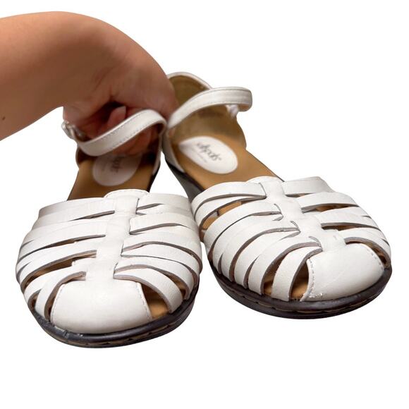 NWOT Women's Softspots Pillowtop Tech White Leather Tatianna Heel Sandal-Size 9 - Picture 3 of 10